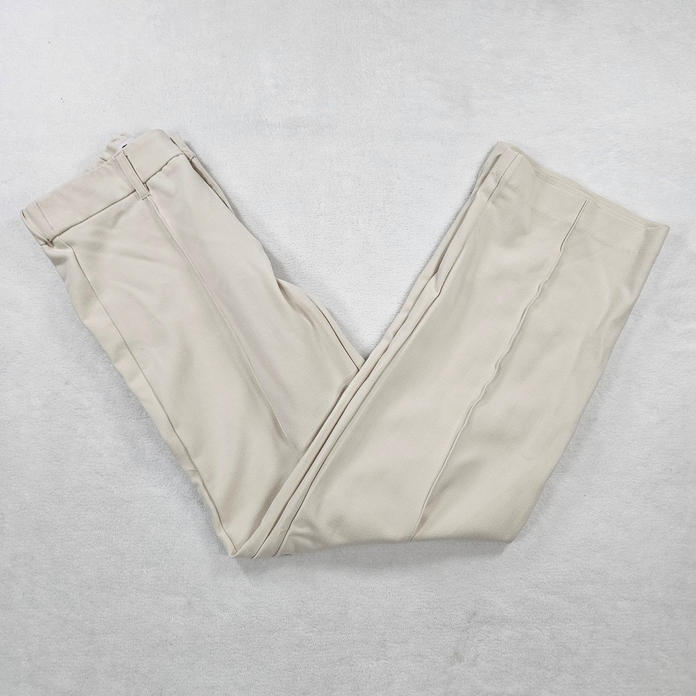 SO Pintuck Straight Leg Pants Womens Small Cream Excellent Stretch Trousers